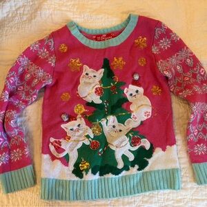 32 Degrees Pink and Green Festive Sweater